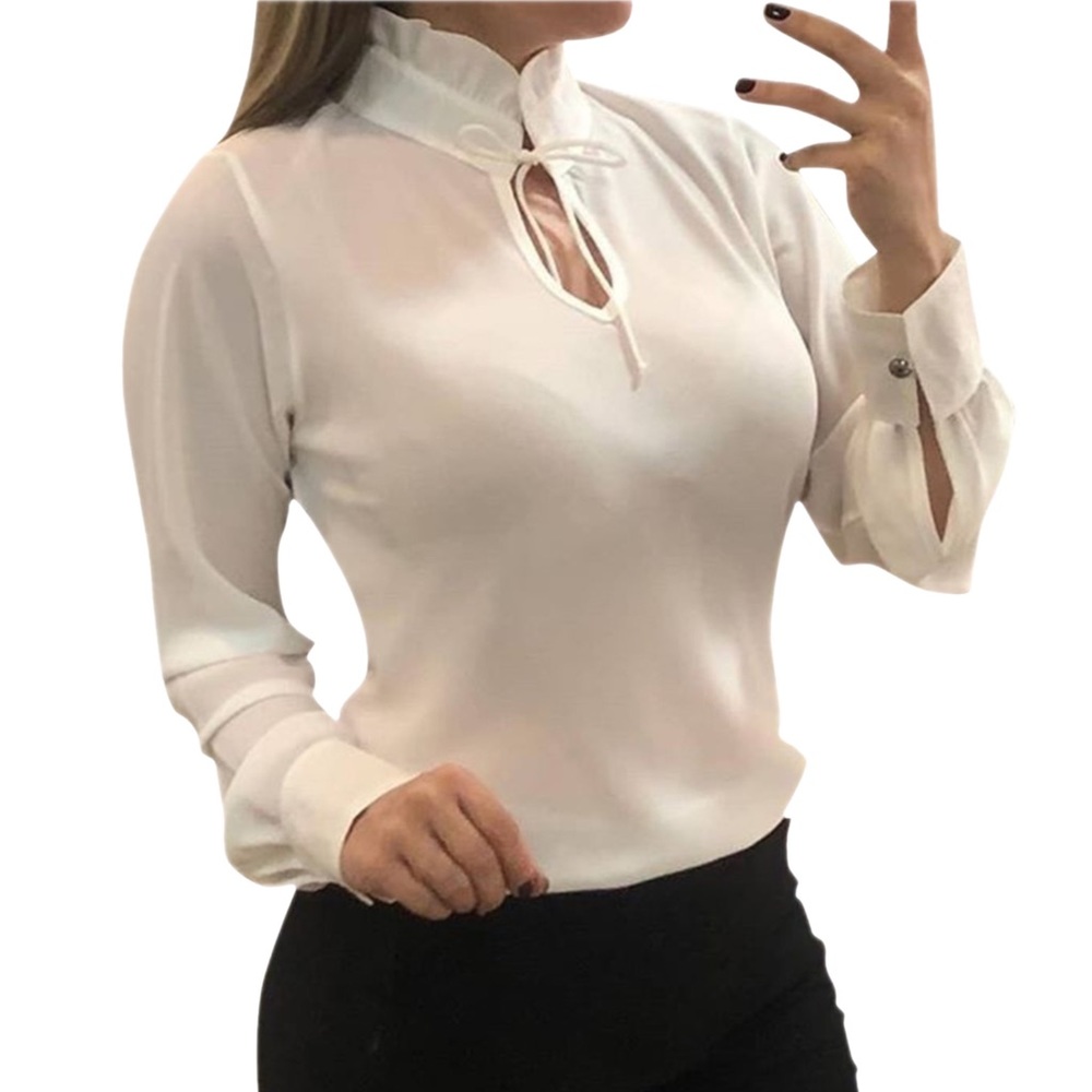 LEITH, Vanilla Ruffle Neck